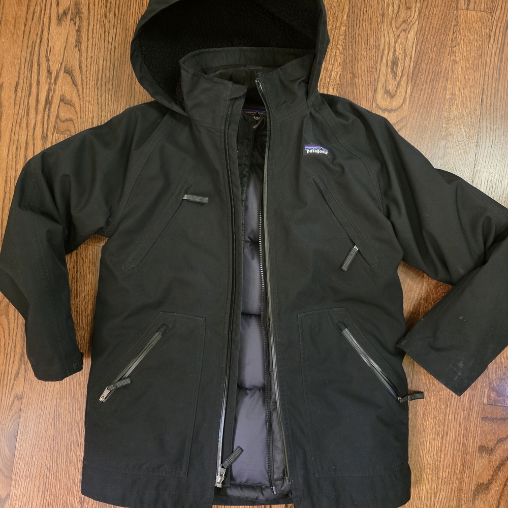 Patagonia Tres Boy's Black Hooded Jacket